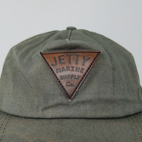 Jetty Life Marine Supply Olive Green Cap Hat Adjustable Leather Strap Buckle - Picture 4 of 10